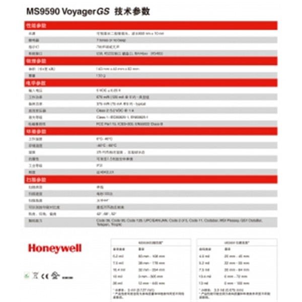 霍尼韦尔honeywell VoyagerGS 9590单线激光一维扫描枪